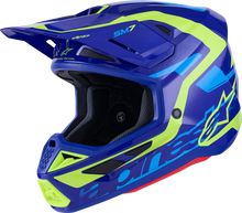 ALPINESTARS SM7 Helmet - Deed - Gloss Blue/Yellow Fluo - 2XL 8302426-7253-XXL