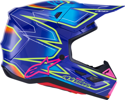 ALPINESTARS SM7 Helmet - Cast - Gloss/Blue/Pink/Yellow Fluo - Large 8302626-7254-L