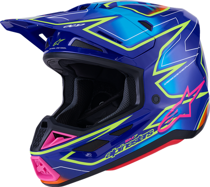 ALPINESTARS SM7 Helmet - Cast - Gloss/Blue/Pink/Yellow Fluo - XL 8302626-7254-XL