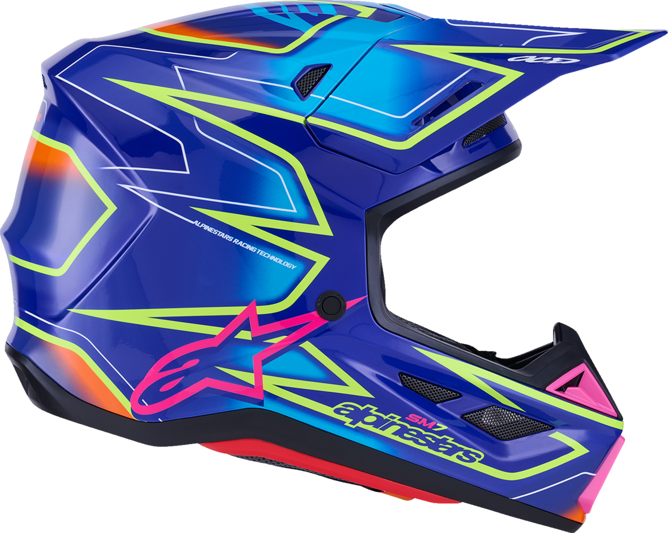ALPINESTARS SM7 Helmet - Cast - Gloss/Blue/Pink/Yellow Fluo - XL 8302626-7254-XL