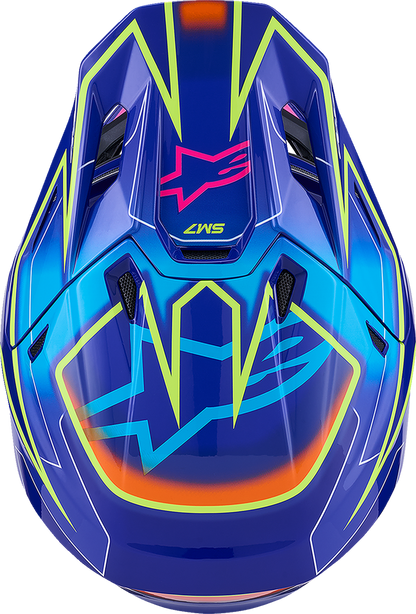 ALPINESTARS SM7 Helmet - Cast - Gloss/Blue/Pink/Yellow Fluo - XL 8302626-7254-XL