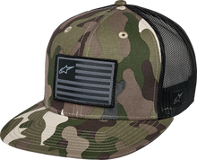 ALPINESTARS Flag Flat Trucker Hat - Camo Green/Black 1235-81960-6173-OS