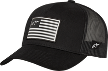 ALPINESTARS Flag Flat Trucker Hat - Black/Black 1235-81960-1010-OS