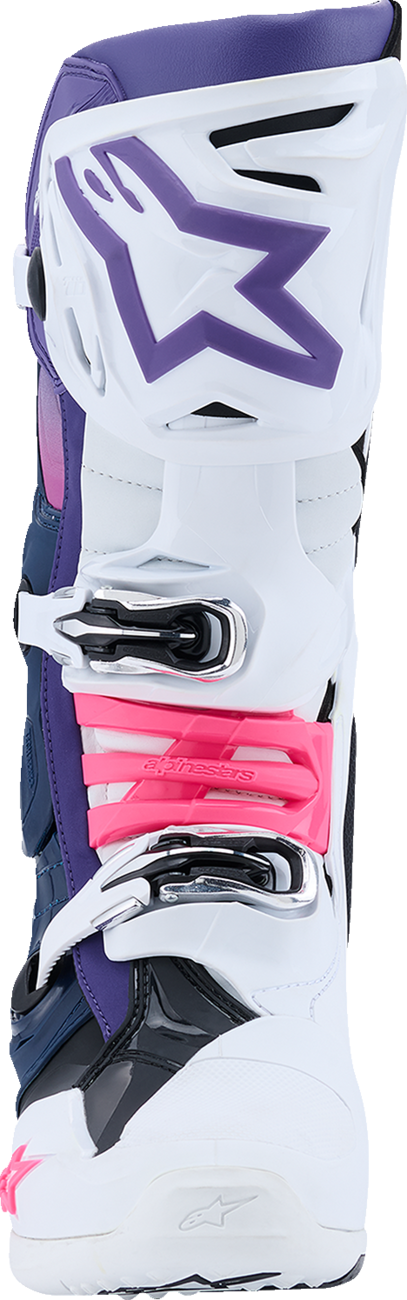 ALPINESTARS Tech 10 Boots - White/Violet/Navy/Pink Fluorescent - US 8 / EU 42 2010020-2780-8