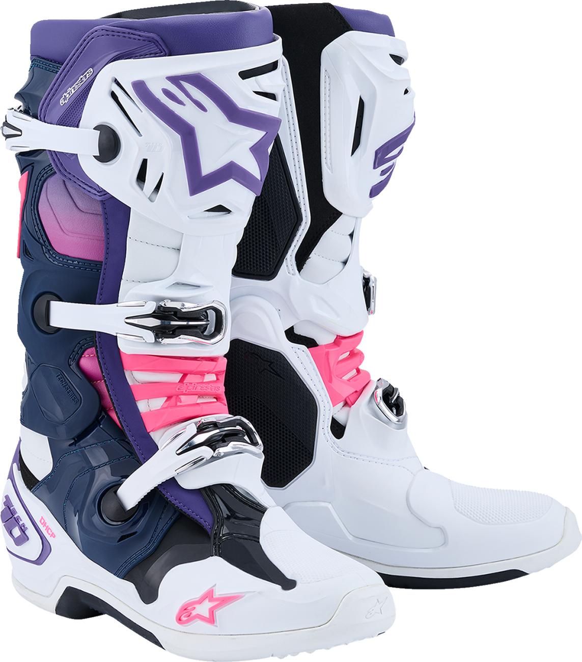 ALPINESTARS Tech 10 Boots - White/Violet/Navy/Pink Fluorescent - US 9 / EU 43 2010020-2780-9