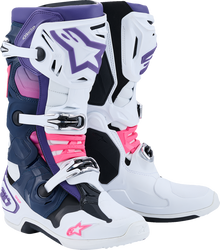 ALPINESTARS Tech 10 Boots - White/Violet/Navy/Pink Fluorescent - US 10 / EU 44.5 2010020-2780-10