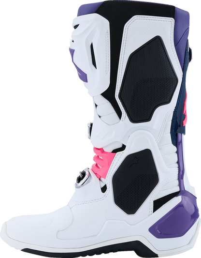 ALPINESTARS Tech 10 Boots - White/Violet/Navy/Pink Fluorescent - US 10 / EU 44.5 2010020-2780-10