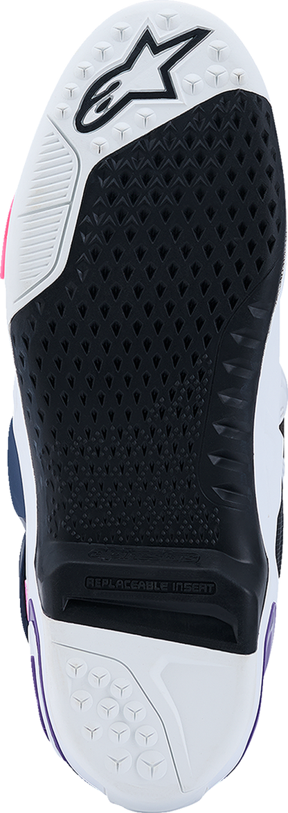 ALPINESTARS Tech 10 Boots - White/Violet/Navy/Pink Fluorescent - US 10 / EU 44.5 2010020-2780-10