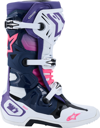 ALPINESTARS Tech 10 Boots - White/Violet/Navy/Pink Fluorescent - US 12 / EU 47 2010020-2780-12