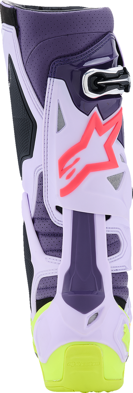 ALPINESTARS Tech 10 Supervented Boots - Purple/Fluorescent Yellow/Diva Pink - US 12 / EU 47 2010520-3150-12