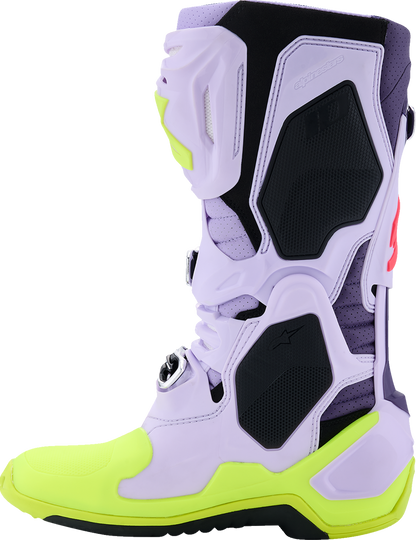 ALPINESTARS Tech 10 Supervented Boots - Purple/Fluorescent Yellow/Diva Pink - US 13 / EU 48 2010520-3150-13