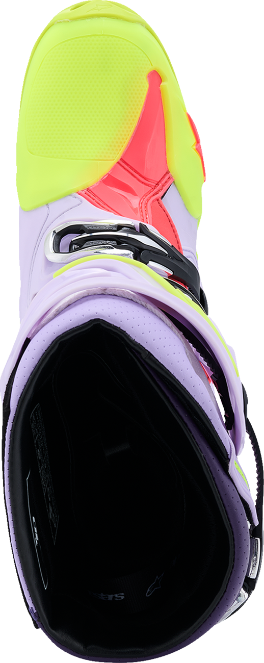 ALPINESTARS Tech 10 Supervented Boots - Purple/Fluorescent Yellow/Diva Pink - US 14 / EU 49.5 2010520-3150-14