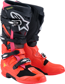 ALPINESTARS Tech 7 Boots - Black/Fluorescent Red/Fluorescent Pink - US 10 / EU 44.5 2012025-1576-10