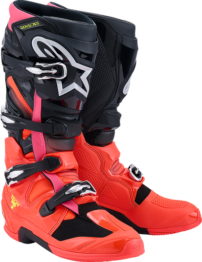 ALPINESTARS Tech 7 Boots - Black/Fluorescent Red/Fluorescent Pink - US 12 / EU 47 2012025-1576-12