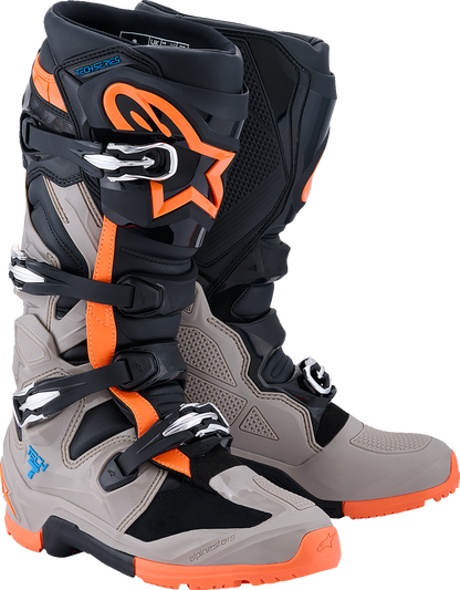 ALPINESTARS Tech 7 Enduro Boots - Black/Warm Gray/Fluorescent Orange - US 12 2010426-1562-12