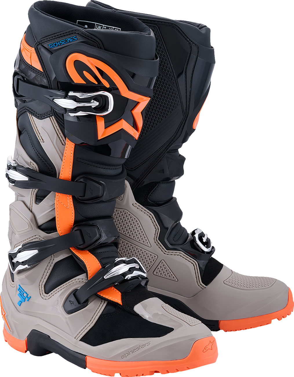 ALPINESTARS Tech 7 Enduro Boots - Black/Warm Gray/Fluorescent Orange - US 14 2010426-1562-14