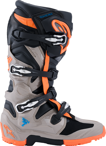 ALPINESTARS Tech 7 Enduro Boots - Black/Warm Gray/Fluorescent Orange - US 11 2010426-1562-11