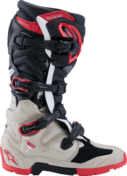 ALPINESTARS Tech 7 Enduro Boots - Black/Light Gray/Bright Red - US 13 2010426-1903-13
