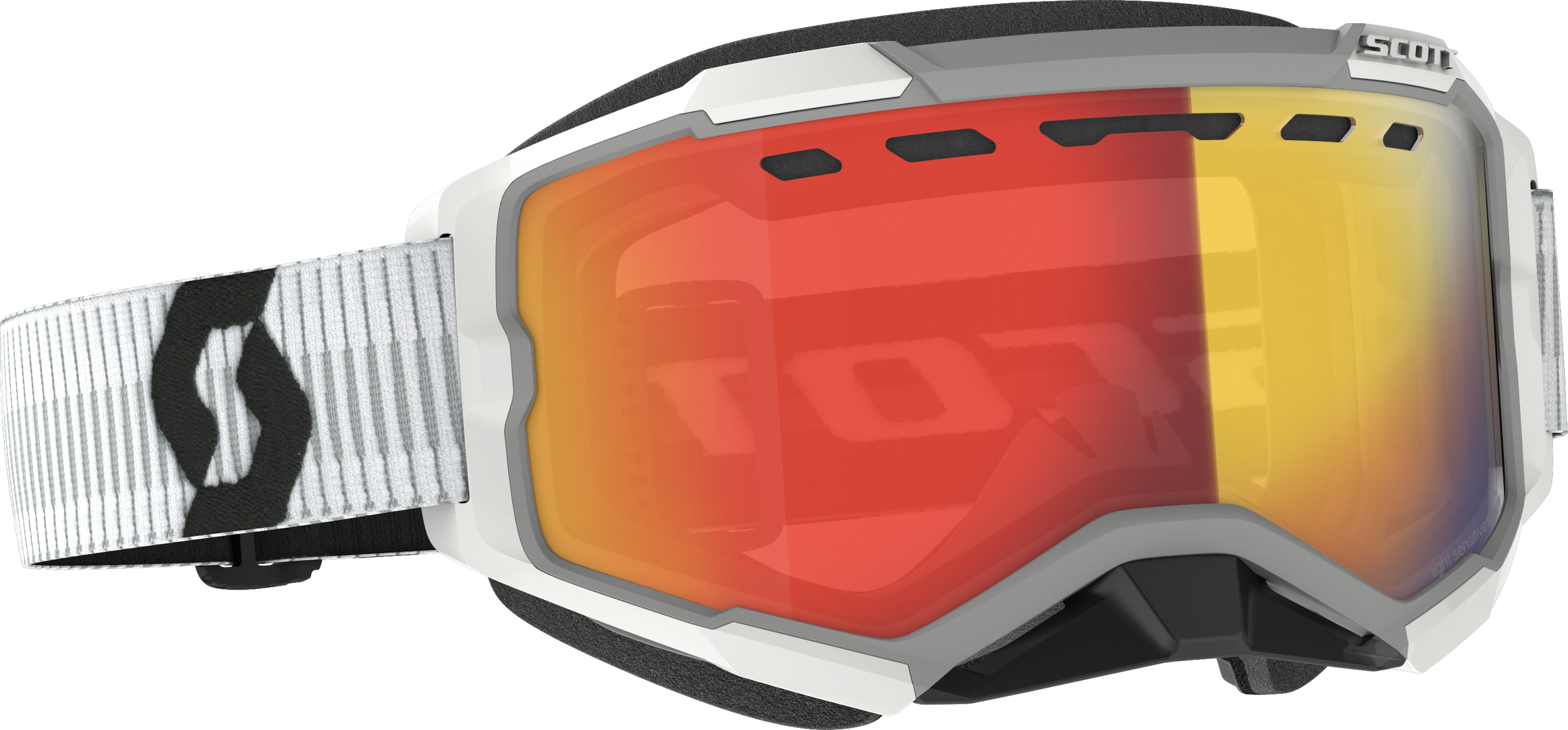 Fury Goggle Snow Cross Ls White W/Red Chrome