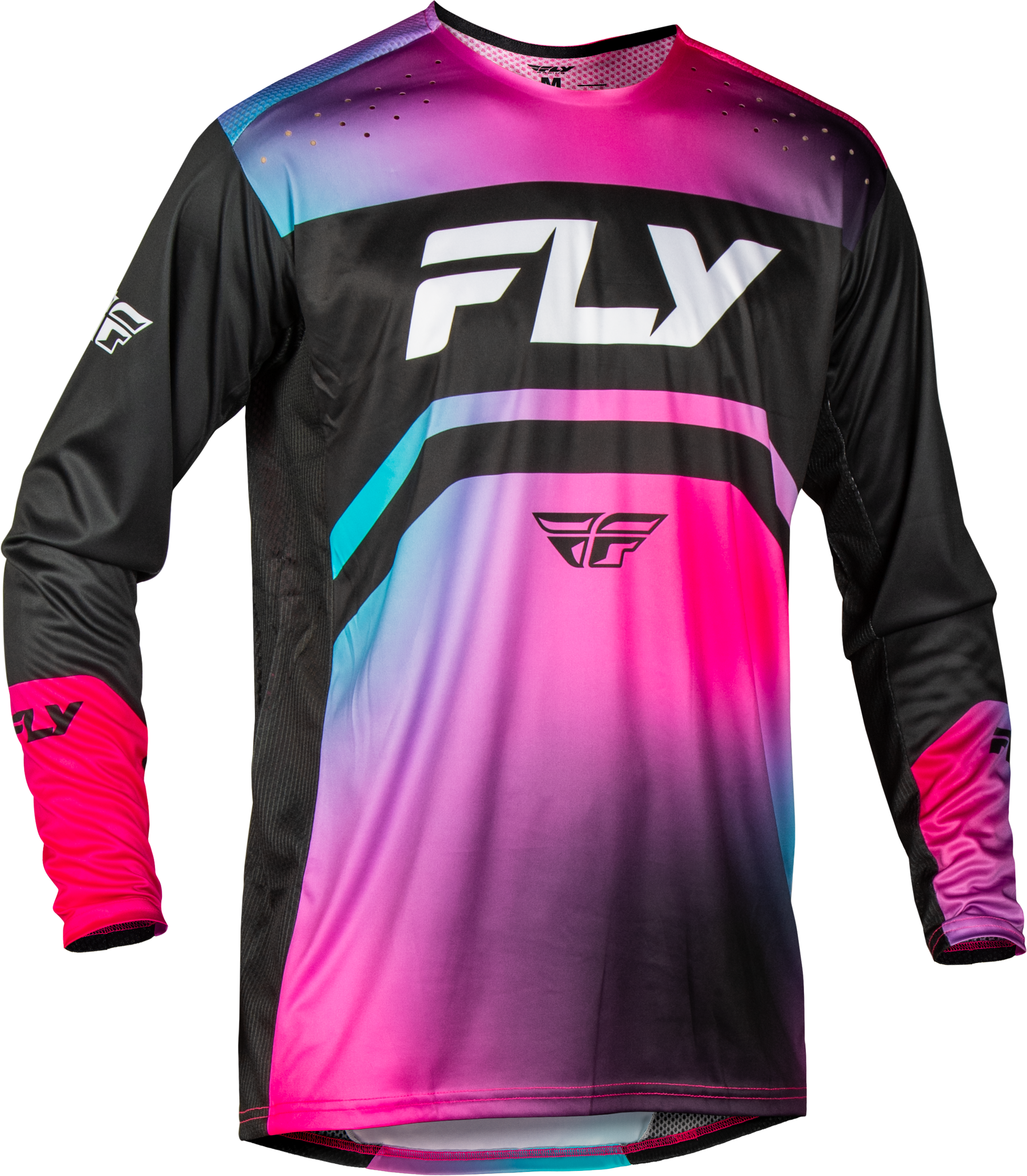 Youth Rayce Bicycle Jersey Fuschia/Black/Teal Ym