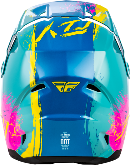 Youth Kinetic Drip Helmet Turquoise/Pink/Yellow Yl