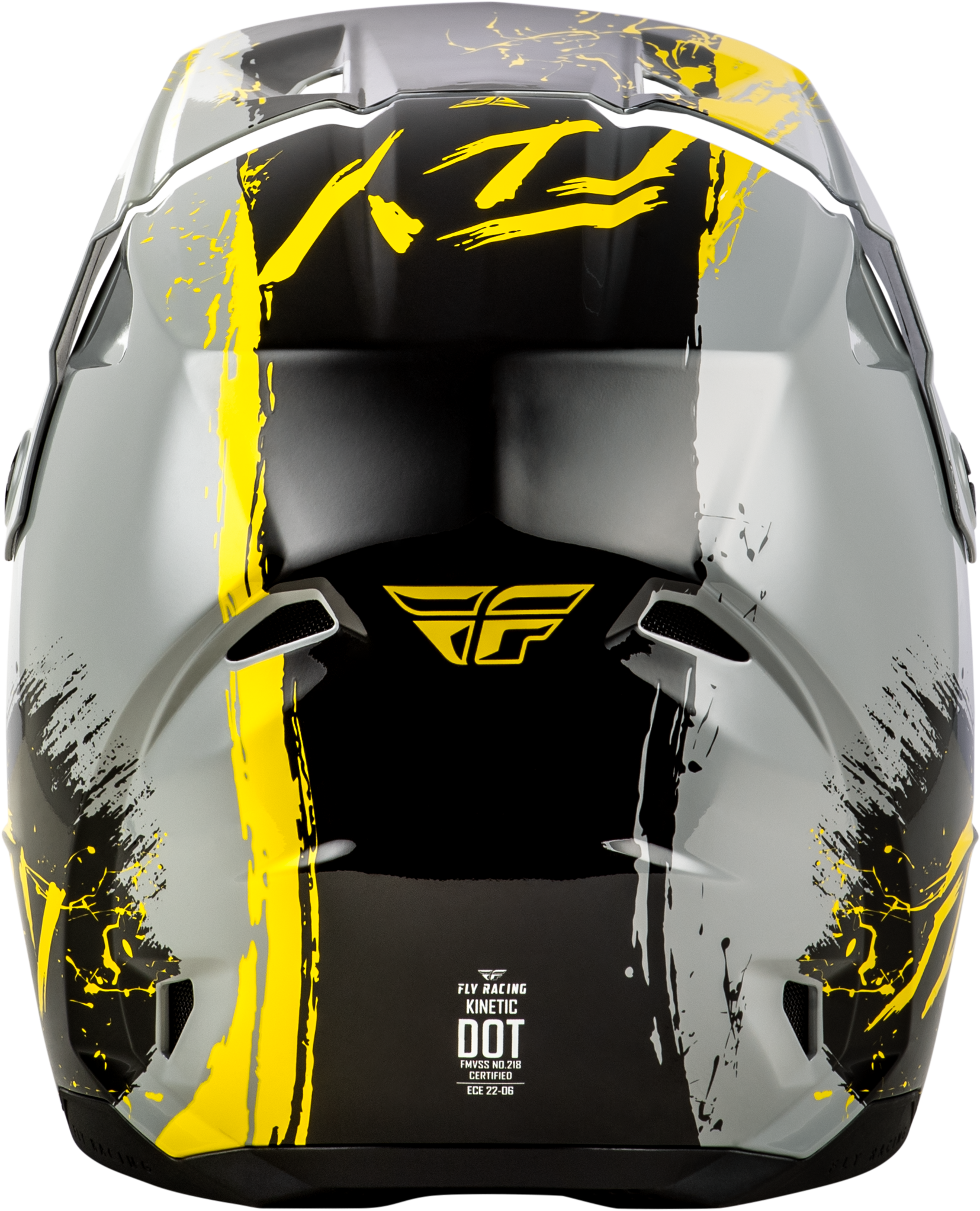 Youth Kinetic Drip Helmet Grey/Black/Yellow Ys