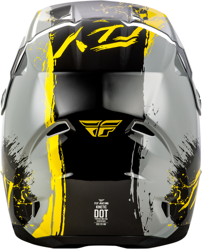 Youth Kinetic Drip Helmet Grey/Black/Yellow Ys