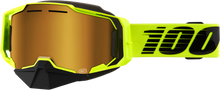 Armega Snowmobile Goggle Neon Ylw W/ Gld Mirror Lens