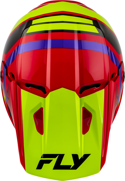 Youth Kinetic Scrap Helmet Red/Hi Vis/Purple/Black Ys