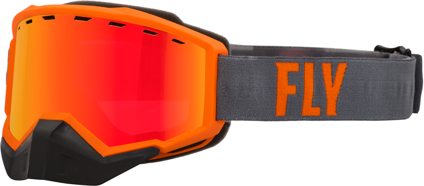 Focus Snow Goggle Grey/Orange W/ Red Mirror/Rose Lens