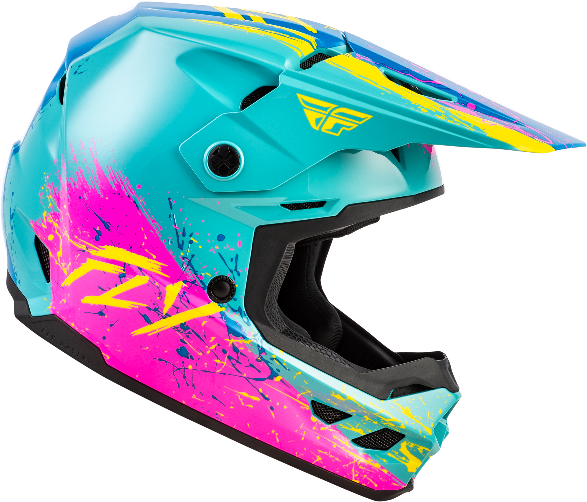Youth Kinetic Drip Helmet Turquoise/Pink/Yellow Yl