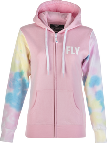 Women's Fly Tie Dye Zip Up Hoodie Pink/Yellow/Blue 2x