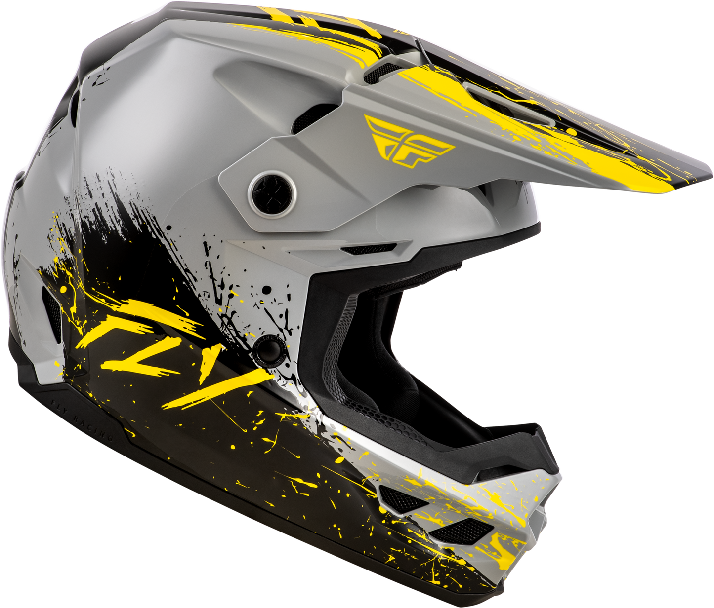 Youth Kinetic Drip Helmet Grey/Black/Yellow Ys