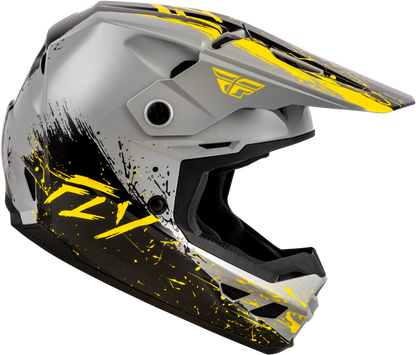 Youth Kinetic Drip Helmet Grey/Black/Yellow Ys