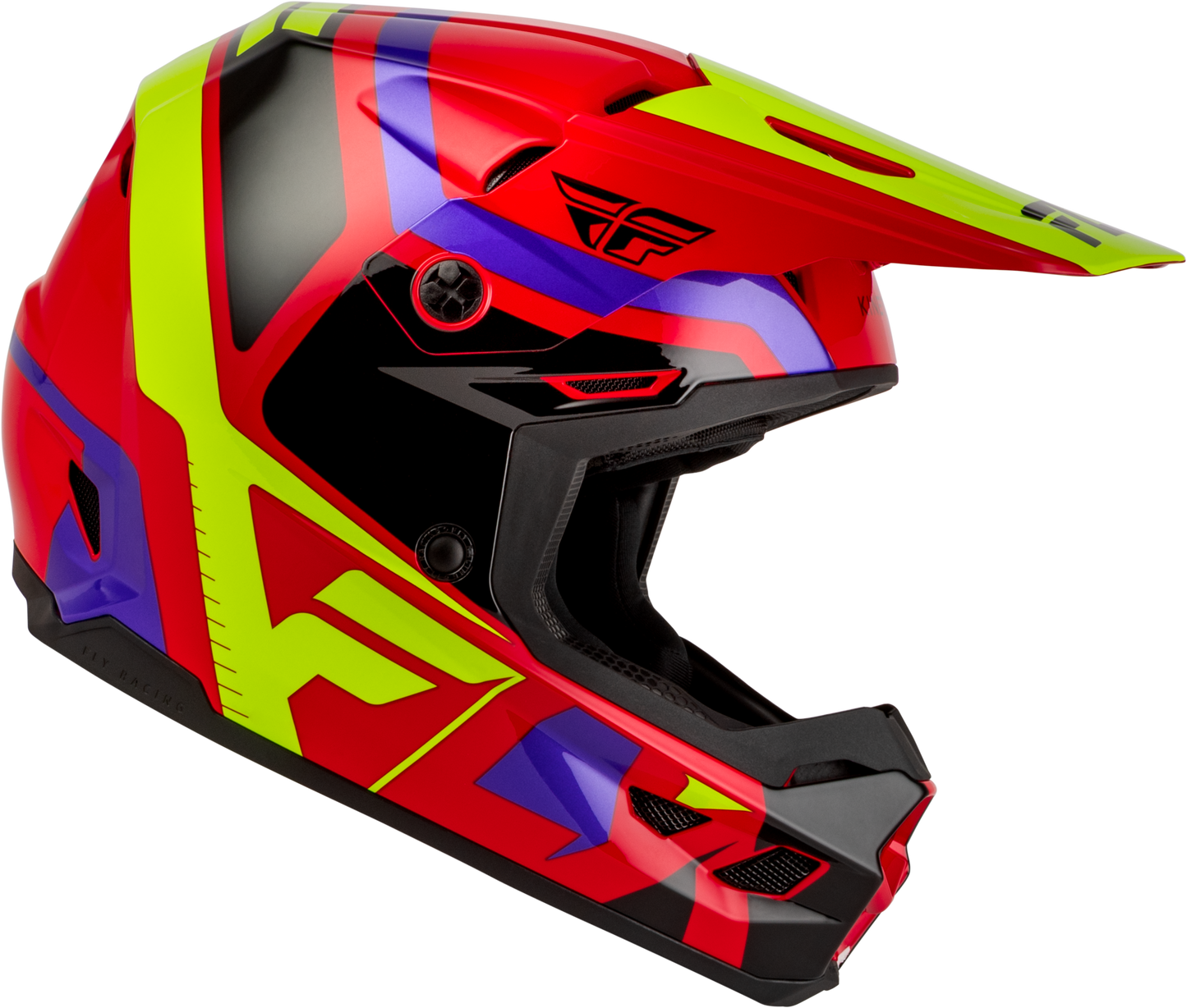 Youth Kinetic Scrap Helmet Red/Hi Vis/Purple/Black Yl
