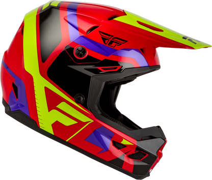 Youth Kinetic Scrap Helmet Red/Hi Vis/Purple/Black Yl