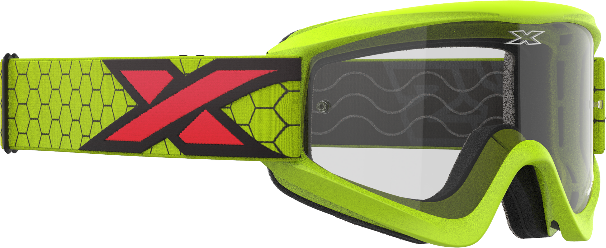 Flat Out Clear Goggle Flo Ylw/Black/Fire Red Clear