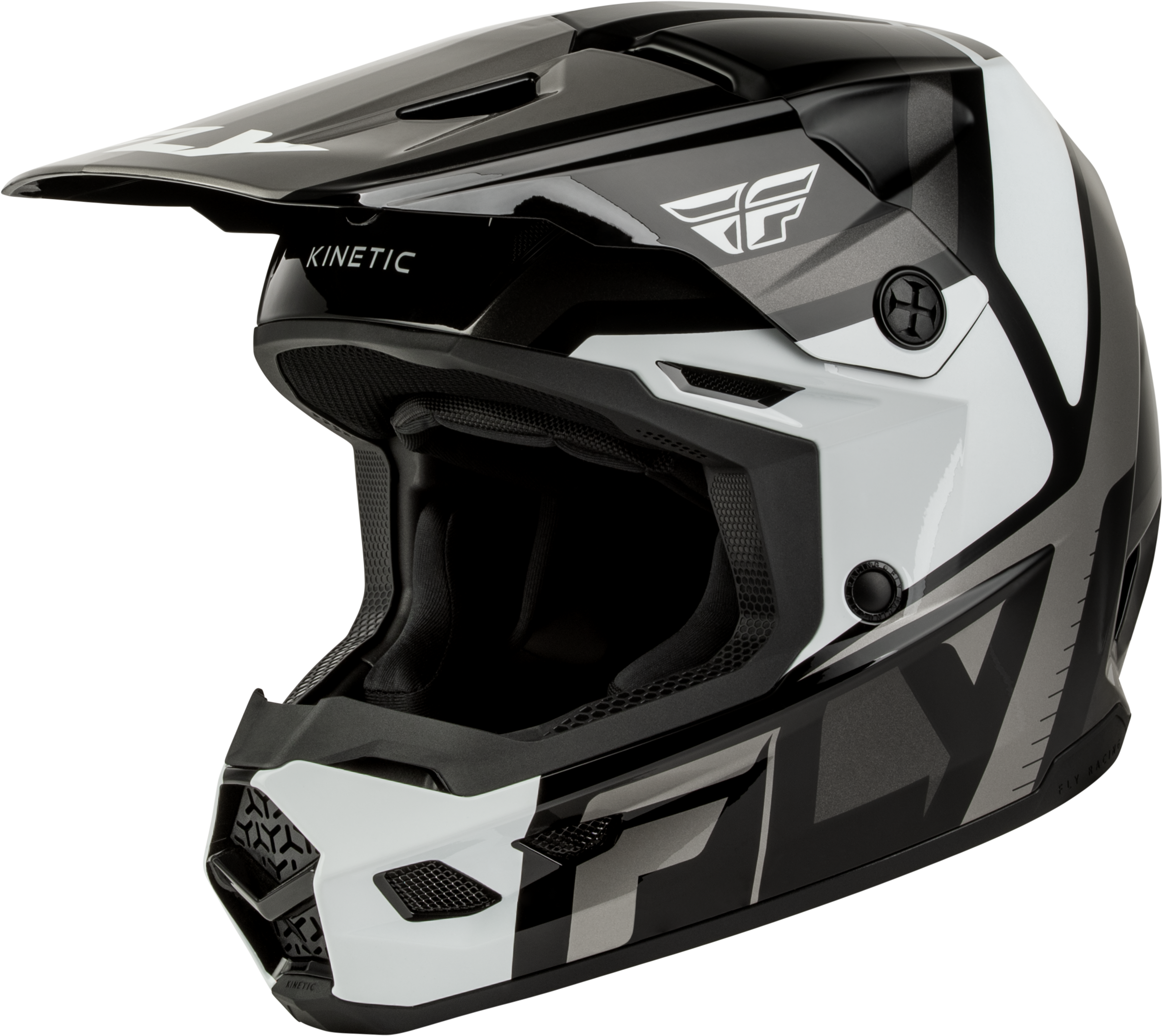 Youth Kinetic Scrap Helmet Black/White/Grey Ym