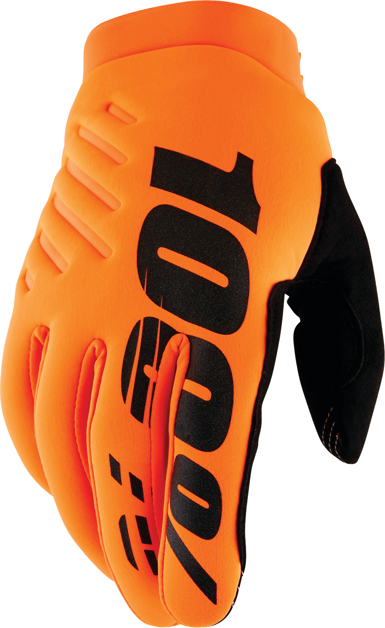 100% Brisker Youth Cold Weather Gloves - Fluo Orange/Black