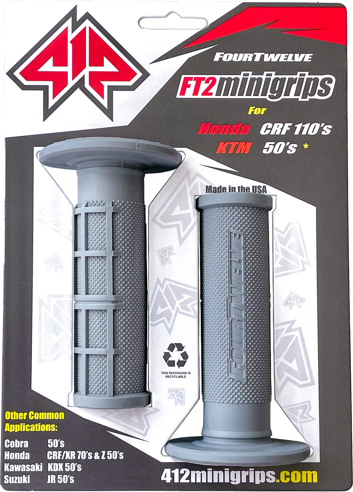 Pee Wee / Pit Bike Mini Grips 7/8" (Grey)