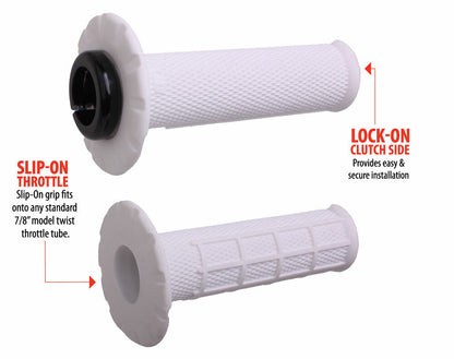 ODI Universal Lock On Grip Half Waffle - White/Black Soft