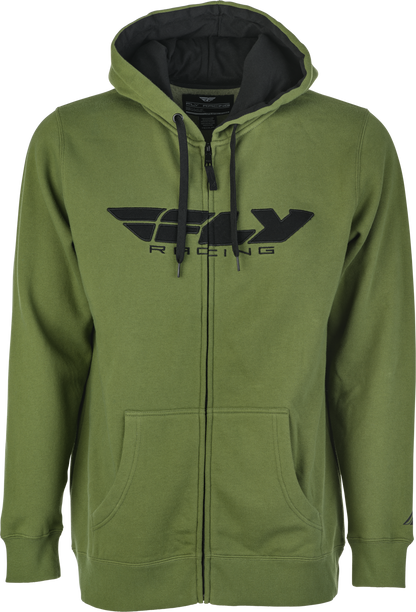 Fly Corporate Zip Up Hoodie Olive Md