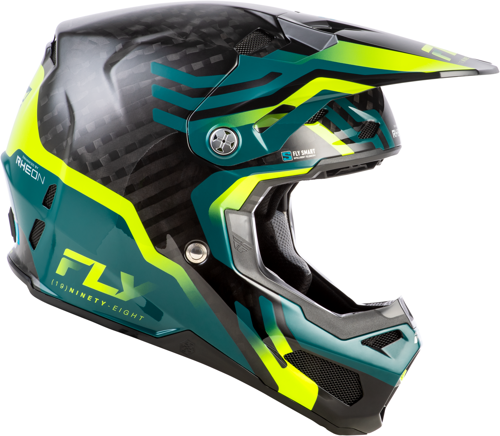 Formula S Carbon Byte Helmet Black Carbon/Teal/Lime 2x