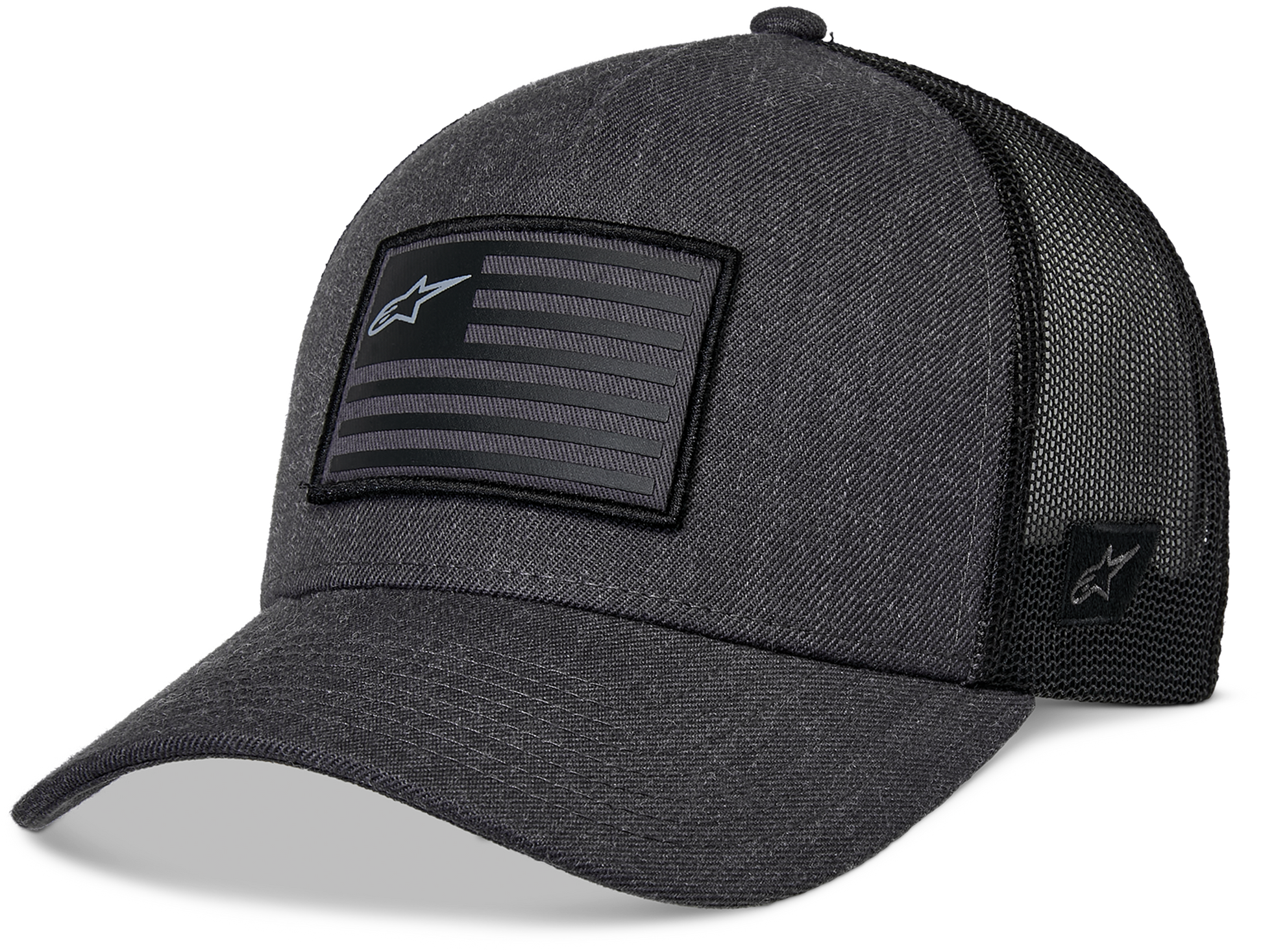Flag Snapback Hat Charcoal Heather/Black