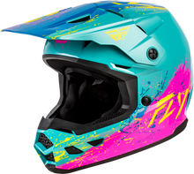 Youth Kinetic Drip Helmet Turquoise/Pink/Yellow Yl