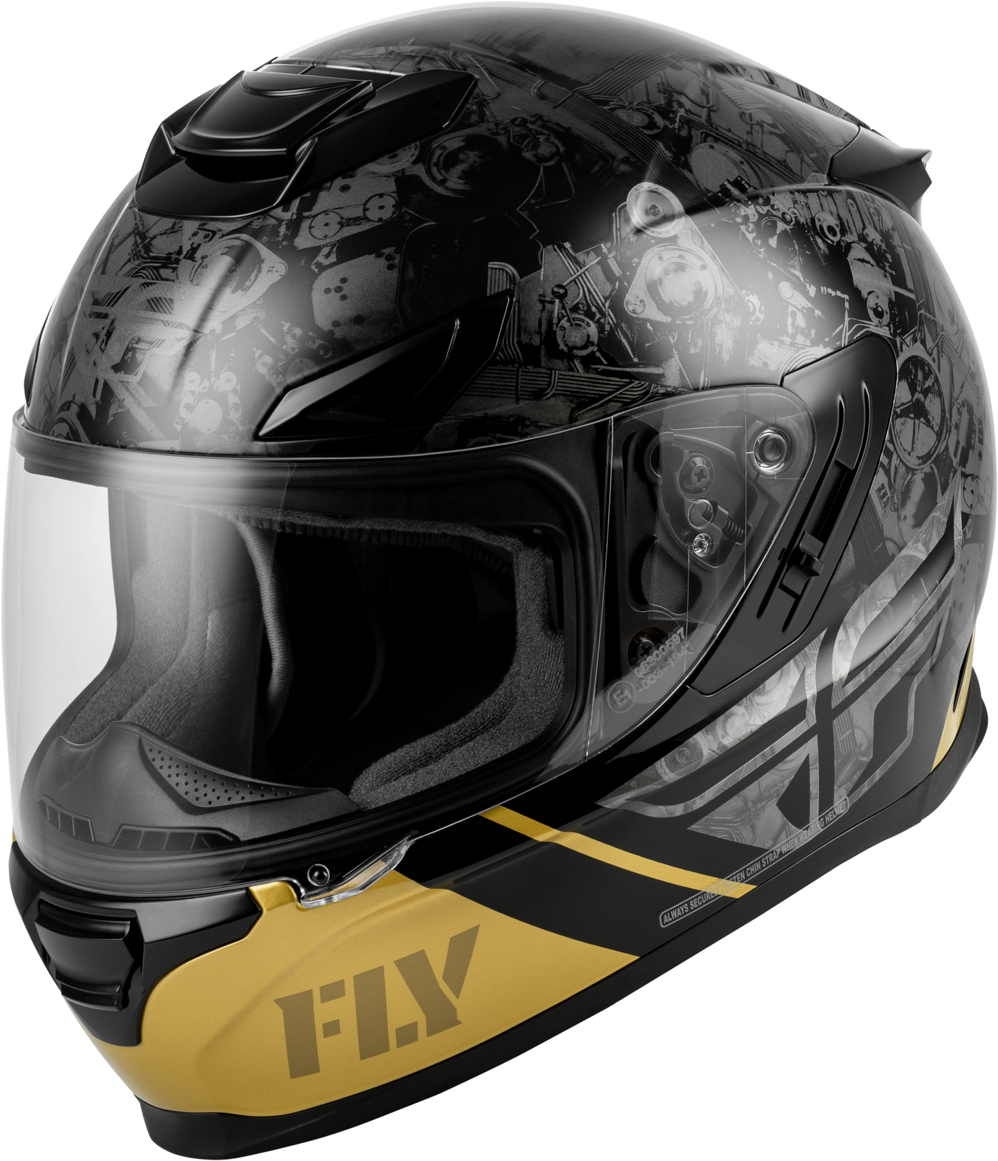 Sentinel Mech Helmet Black/Grey/Gold Sm
