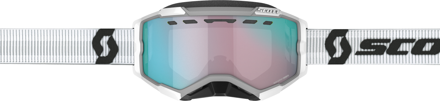 Fury Goggle Snow Cross White W/Enh Aqua Chrome