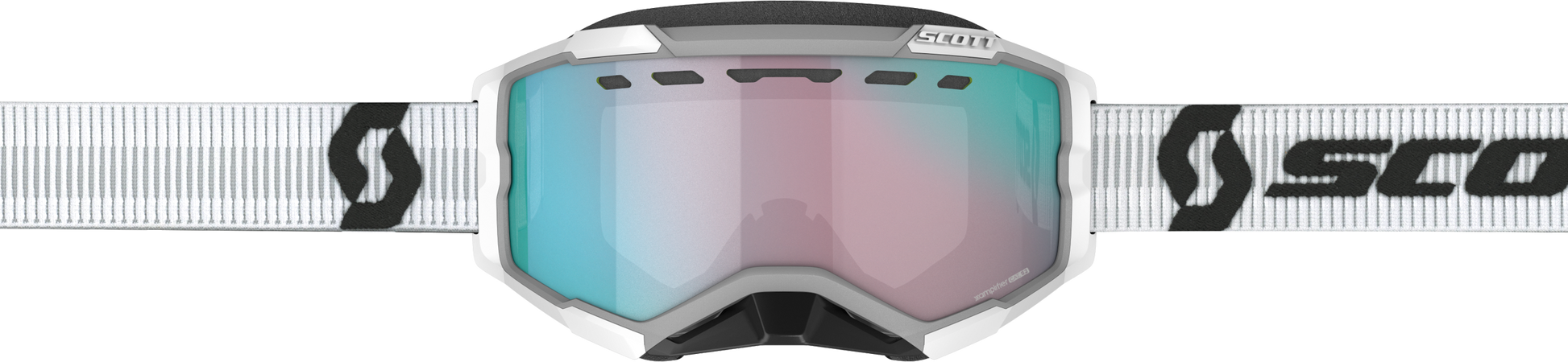 Fury Goggle Snow Cross White W/Enh Aqua Chrome