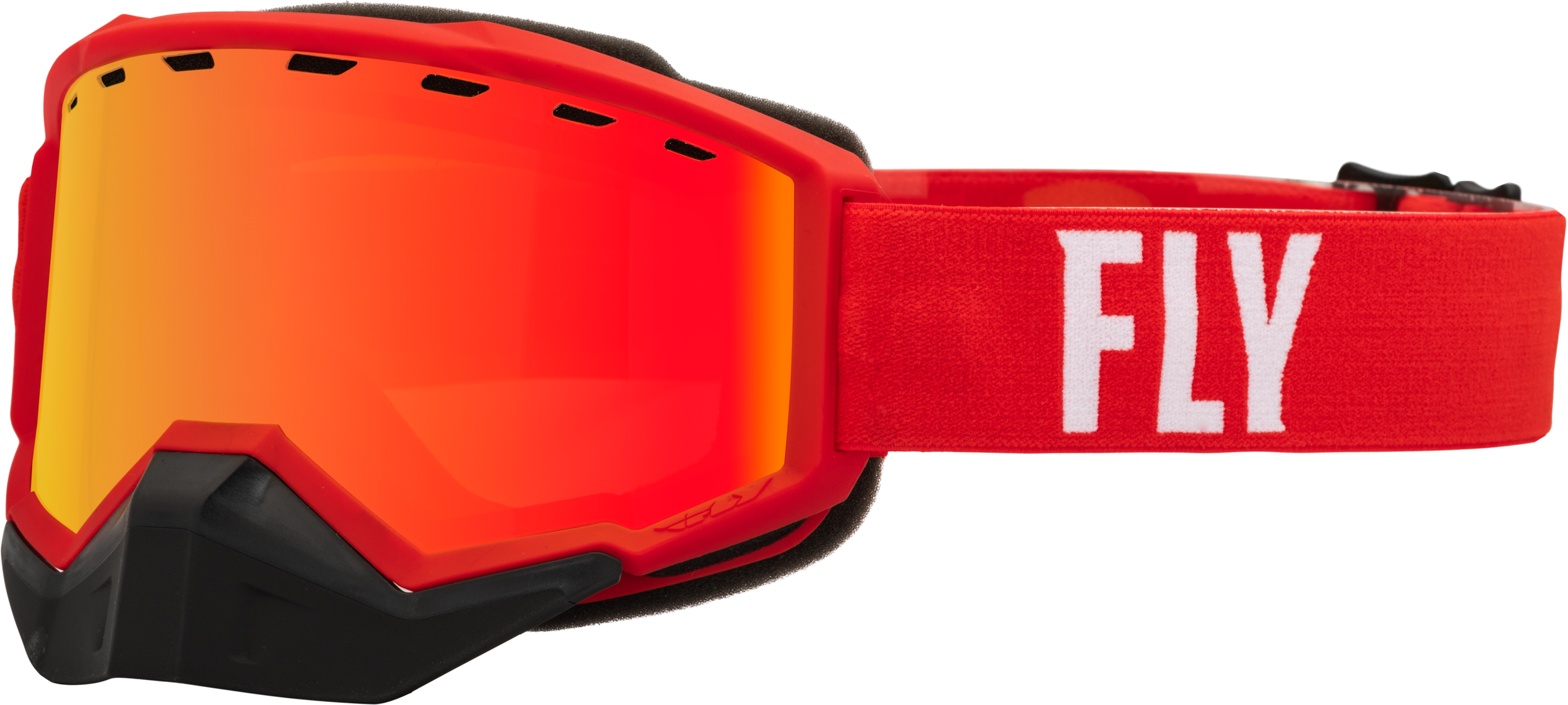 Focus Snow Goggle Red/White W/ Red Mirror/Amber Lens