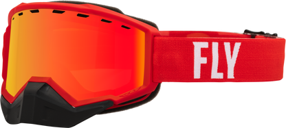 Focus Snow Goggle Red/White W/ Red Mirror/Amber Lens